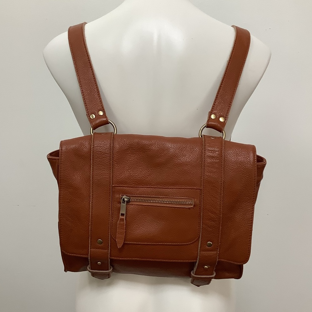 Vere Verto Repeto Leather bag cognac brown color